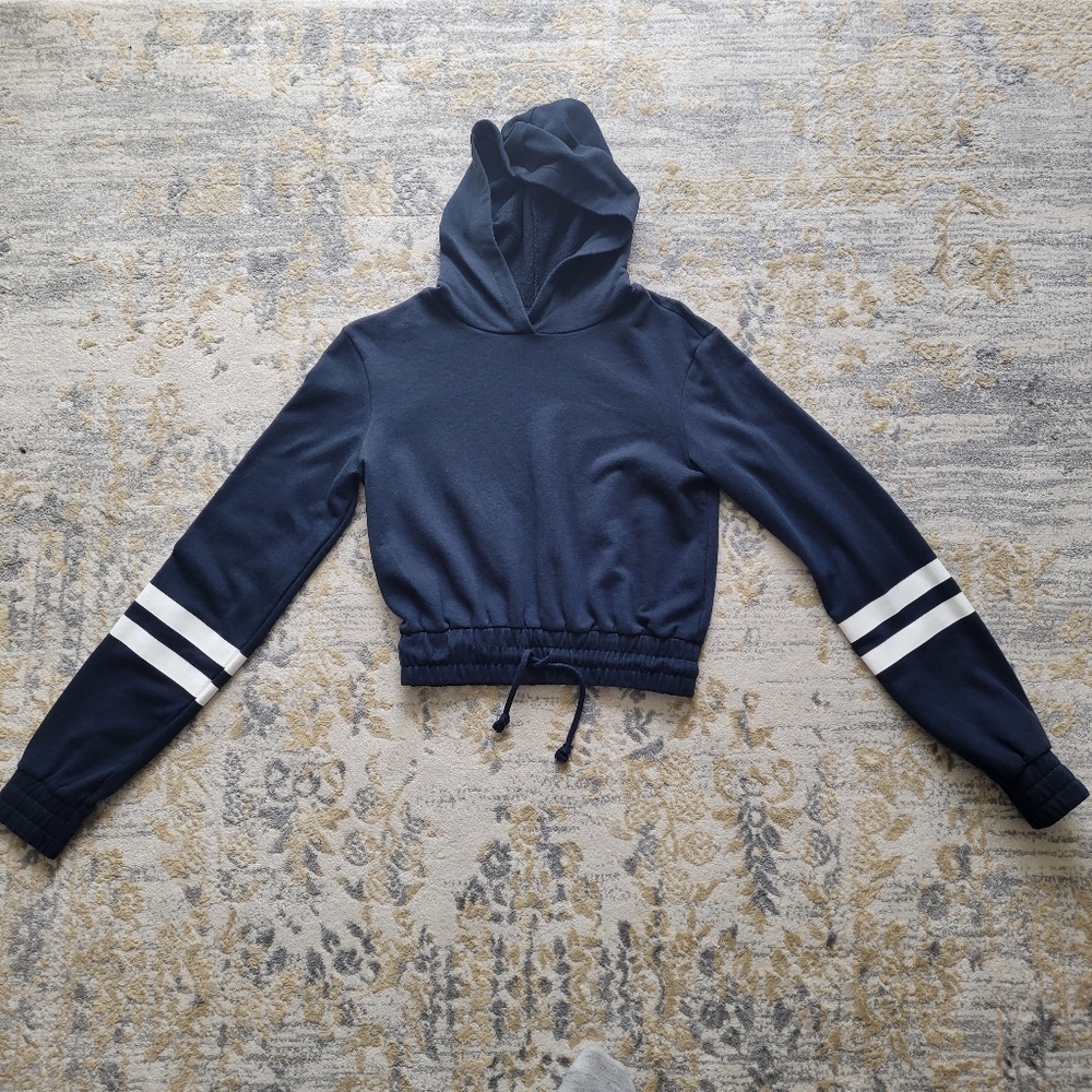 *3 for $10* H&M Navy Blue Cropped Hoodie